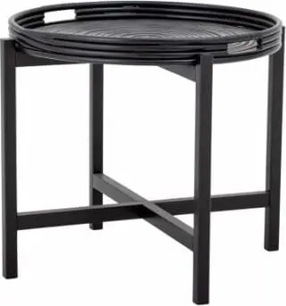 Beistelltisch Milli, Schwarz aus Rattan
