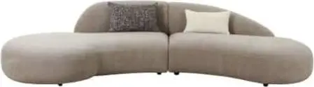 Sofa GIDENEV L 318 x B 90 x H 72, Grau aus Polyester, Schaumstoff