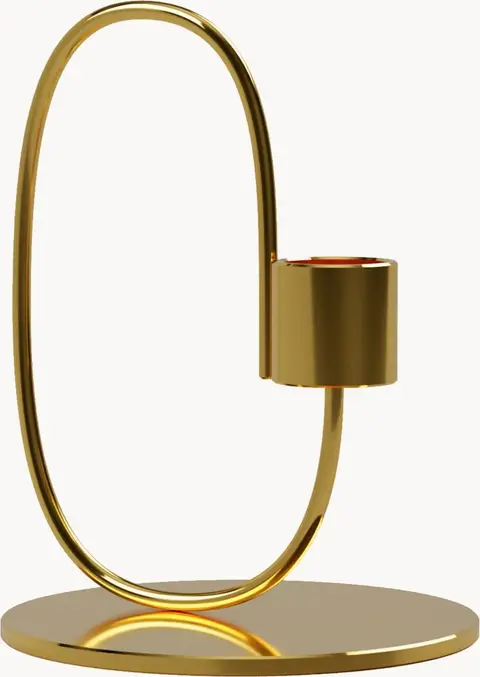 Kerzenhalter Swoop Brass, gold aus Metall