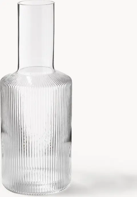 Mundgeblasene Karaffe Ripple mit Rillenrelief