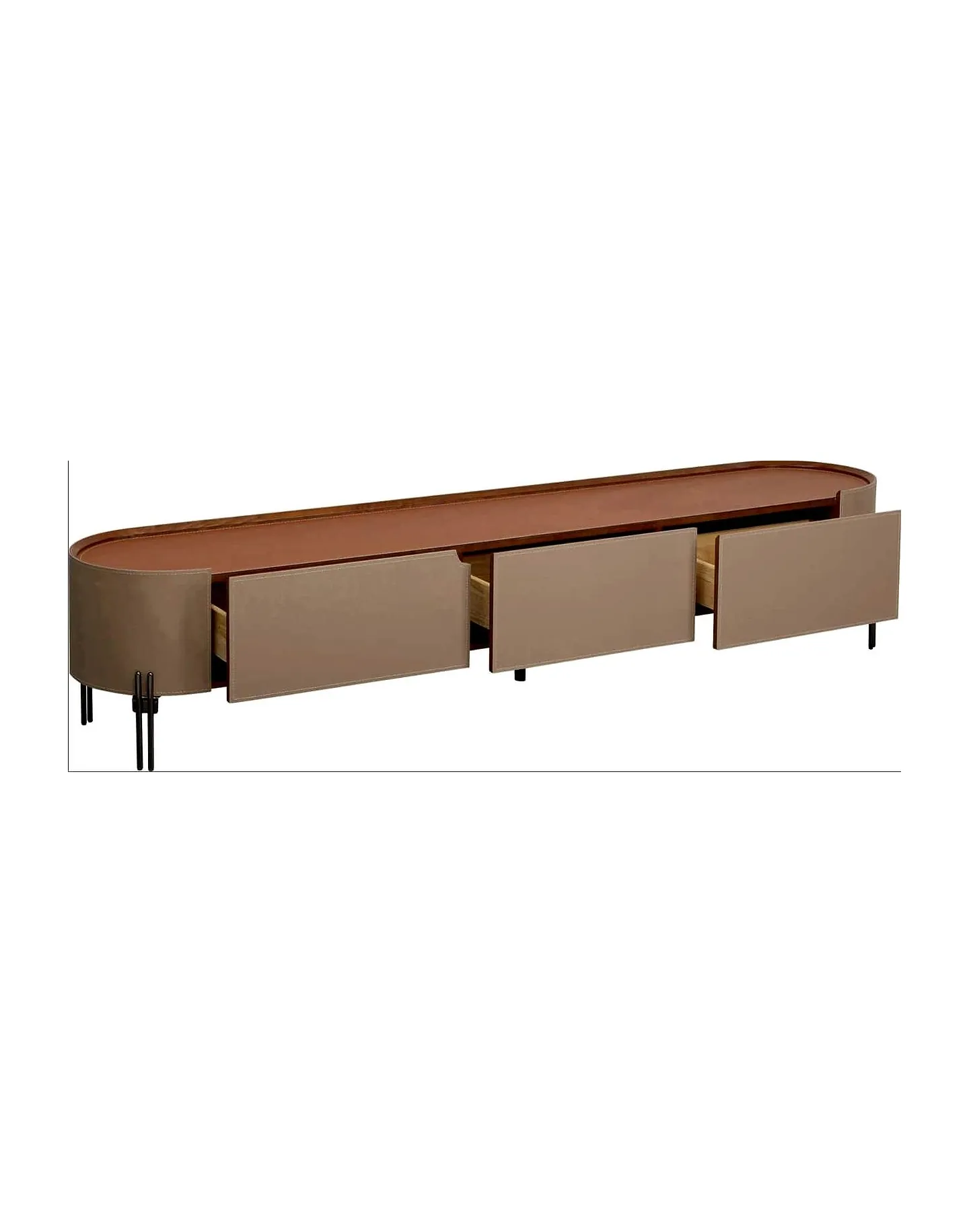 Lowboard Tango, 200 cm, Beige-Orange – Ansicht 4