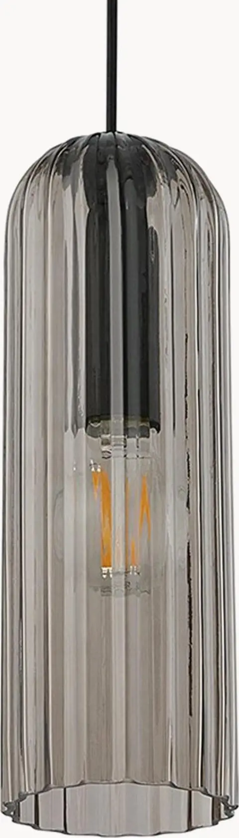 Kleine Pendelleuchte Miella, grau transparent
