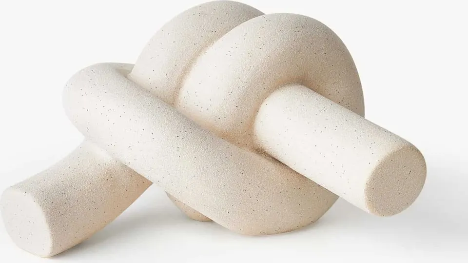 Handgemachtes Deko-Objekt Nodo, sand aus Keramik