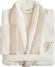Baumwoll-Unisex-Bademantel Leonardo, L-XL, weiß aus Frottee-