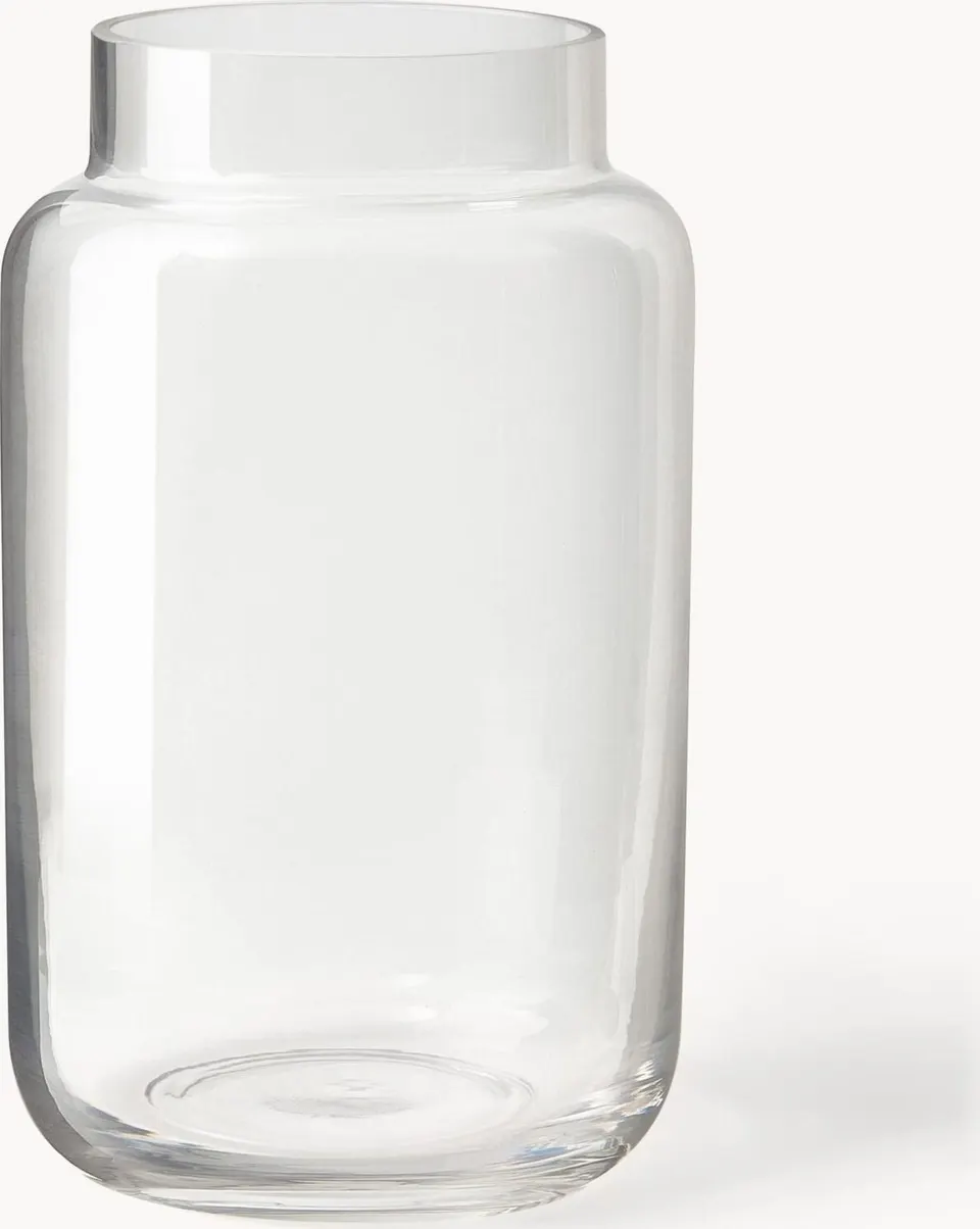 Glas-Vase, H 22 cm, transparent aus Glas