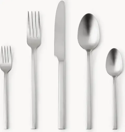 Matt gebürstetes Besteck-Set, 5tlg