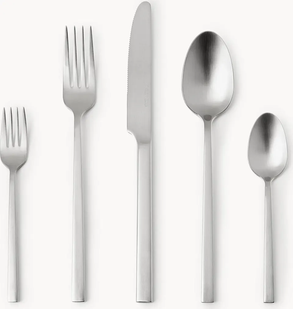 Matt gebürstetes Besteck-Set, 5tlg