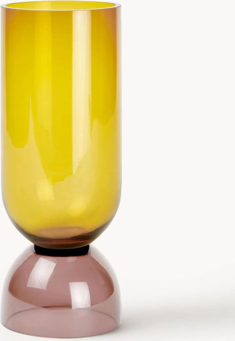 Mundgeblasene Vase/Windlicht Vasari, braun, bordeaux aus Glas