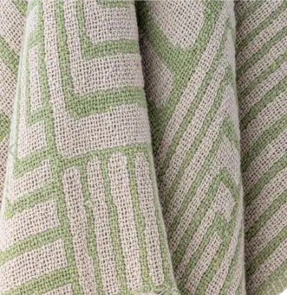 Decke Velva Grün 155 x 130 aus Recycelte Baumwolle – Ansicht 2 – Ansicht 2