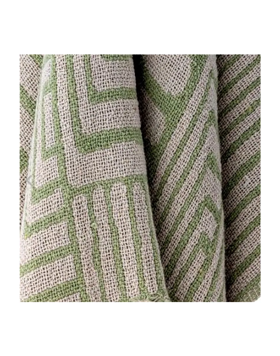 Decke Velva aus recycelter Baumwolle, Grün, 155 × 130 cm – Ansicht 2