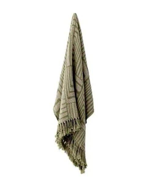 Decke Velva aus recycelter Baumwolle, Grün, 155 × 130 cm – Ansicht 3