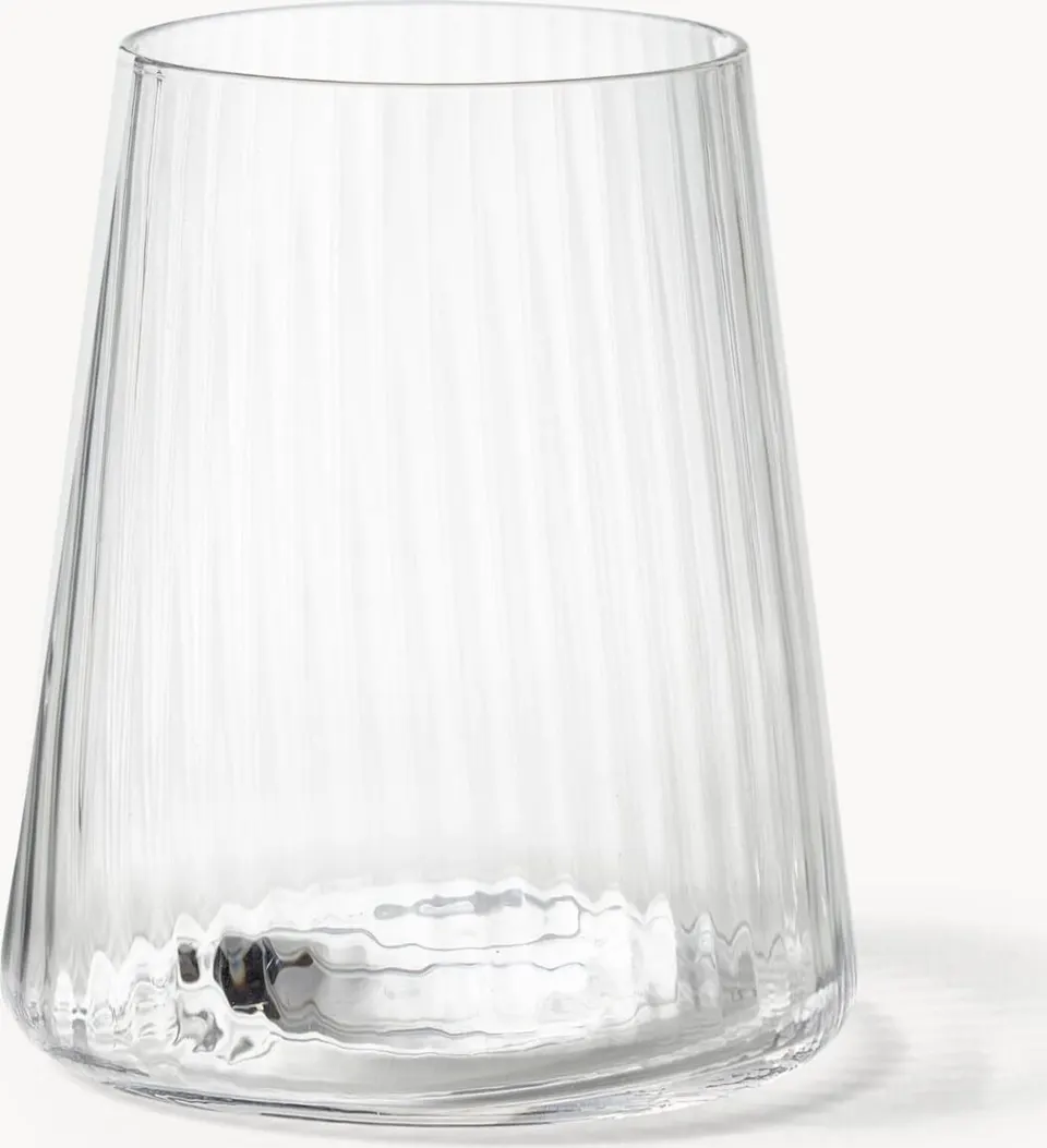 Trinkgläser Rillenstruktur 4 Stück, Transparent aus Kalknatronglas