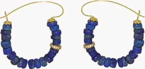 Ohrringe Neo mit Lapislazuli, vergoldet