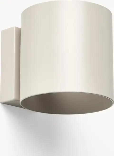 Kleine Wandleuchte Beige, Hellbeige matt aus Metall pulverbeschichtet