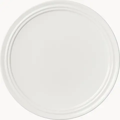 Handgefertigter Speiseteller Steven, Off White aus Keramik