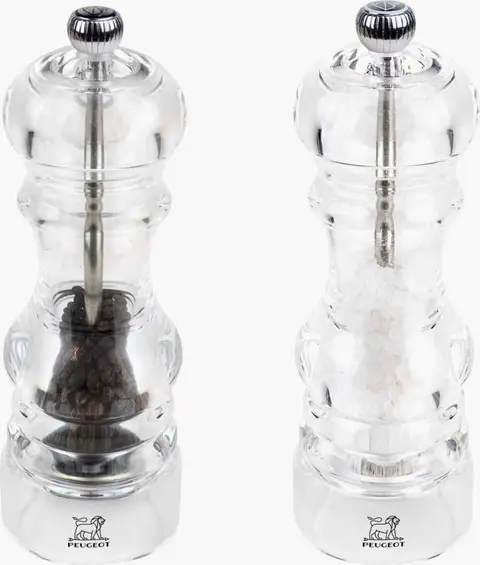 Salz & Pfeffermühle Peugeot 2er-Set, Transparent aus Acrylglas
