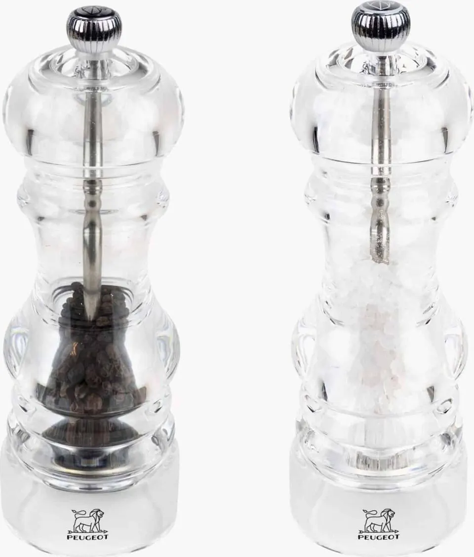 Salz & Pfeffermühle Peugeot 2er-Set, Transparent aus Acrylglas