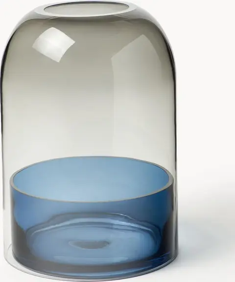 Glas-Windlicht Blau