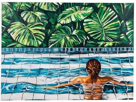 Bild Paradies 120 x 80, Bunt aus Acryl auf Leinwand