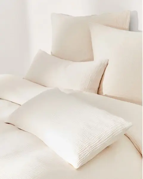 Bettwäsche-Set hellbeige, 2tlg, 220×240/40×80 cm