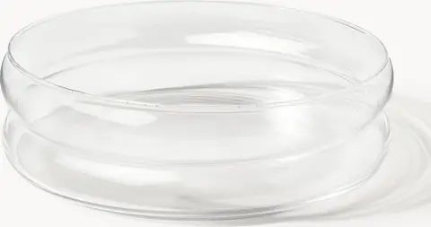 Mundgeblasene Servierschale Bubby, Transparent aus mundgeblasen Kalkonatglas