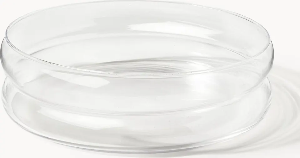 Mundgeblasene Servierschale Bubby, Transparent aus mundgeblasen Kalkonatglas