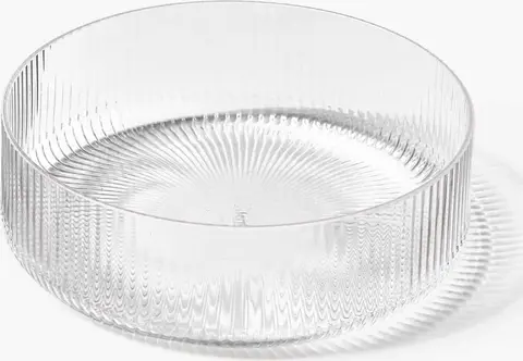 Mundgeblasene Servierschälchen mit Rillenstruktur 4er-Set, Transparent glänzend aus mundgeblasen Glas