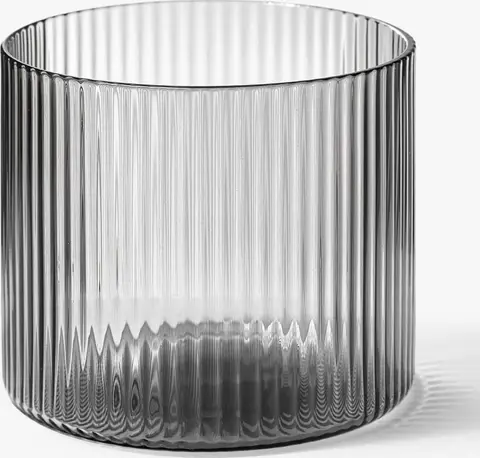 Mundgeblasene Trinkgläser Ripple mit Rillenrelief, 4er-Set, grün transparent aus Glas