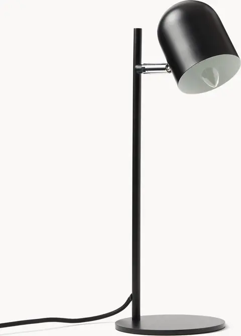 Metall-Tischlampe Schwarz aus Metall, Kuststoff