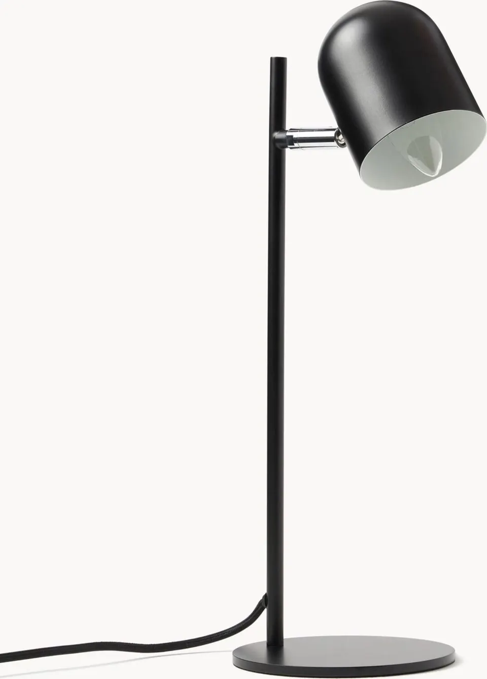 Metall-Tischlampe Schwarz aus Metall, Kuststoff