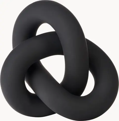 Handgefertigtes Deko-Objekt Knot Schwarz aus Keramik