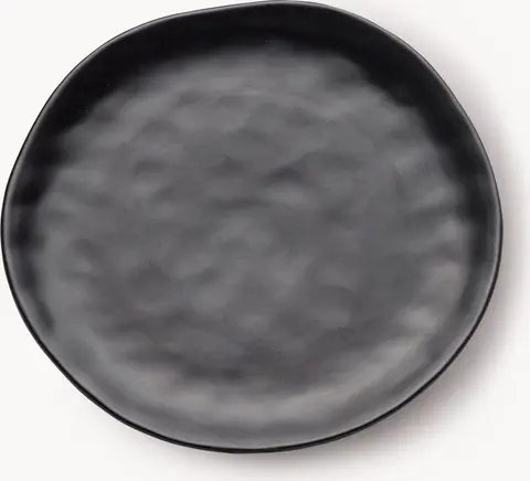 Speiseteller Organic, 4 Stück, schwarz aus Keramik