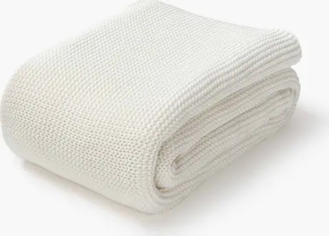 Strickdecke Adalyn aus Bio-Baumwolle 150x200cm, weiß