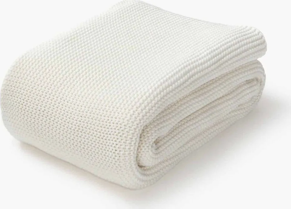 Strickdecke Adalyn aus Bio-Baumwolle 150x200cm, weiß