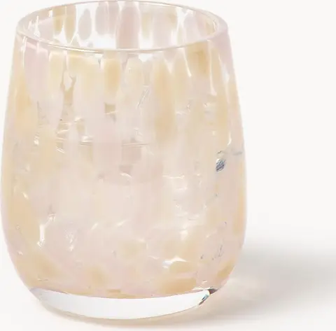 Handgefertigte Trinkgläser, 4 Stück, rosa tarnsparent aus Glas