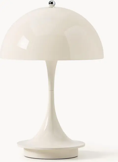 Mobile dimmbare LED-Tischlampe Panthella 160, Design Verner Panton, creme