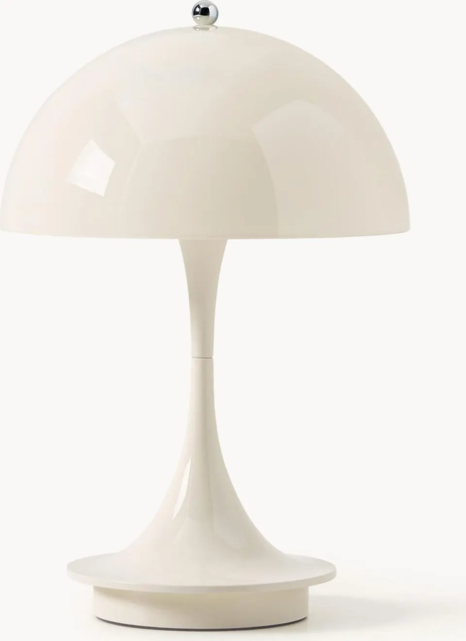 Mobile dimmbare LED-Tischlampe Panthella 160, Design Verner Panton, creme