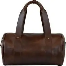 Rindsleder Weekender DUFFLE, Dunkelbraun aus Rindsleder