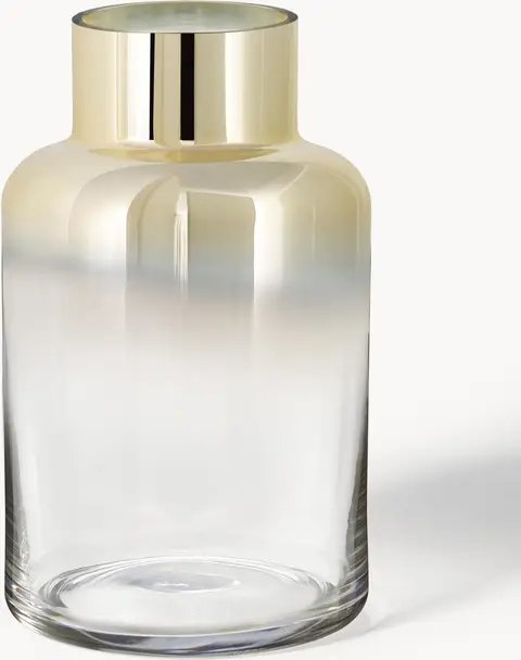 Mundgeblasene Glas-Vase Gold aus Glas