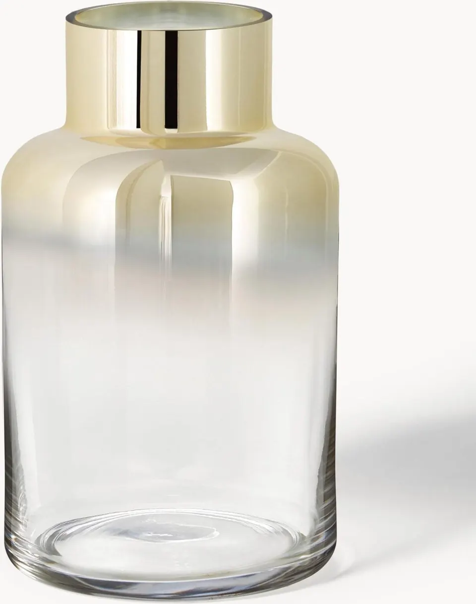 Mundgeblasene Glas-Vase Gold aus Glas