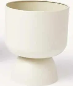 Metall Übertopf Beige D 25 x H 30 aus Metall beschichtet