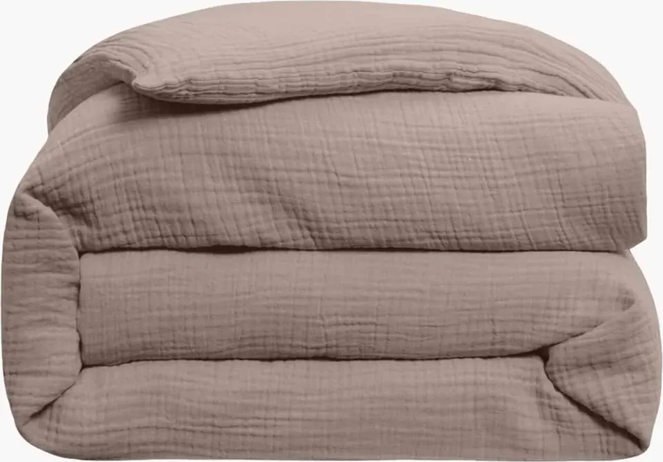 Bio-Baumwolle-Bettwäsche, 2tlg 155×220/80×80, Hellbraun aus Bio –