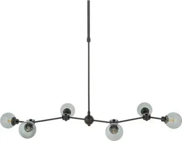Große Pendelleuchte Schwarz – Opalglas, Weiß aus Metall