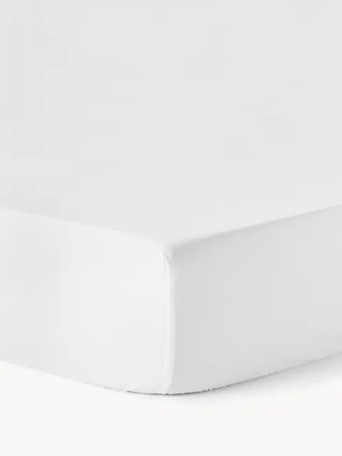 Topper-Spannbettlaken 90x200x15cm, weiß aus Baumwolle