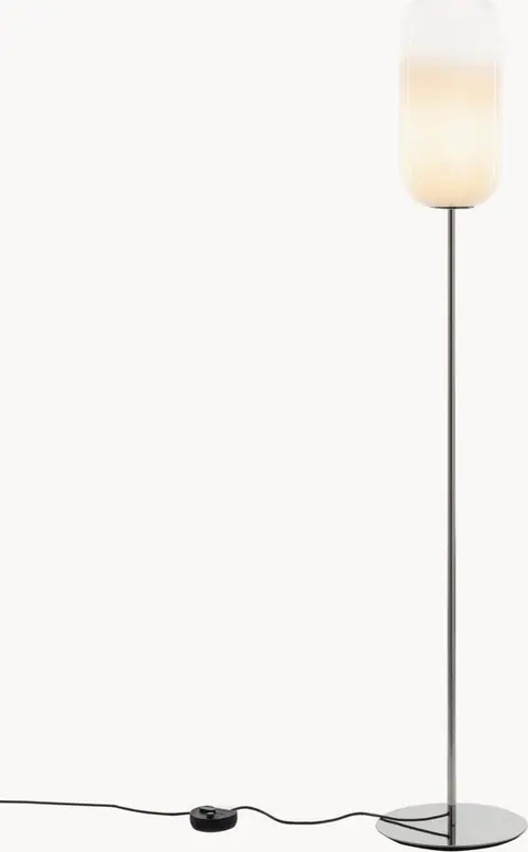 Mundgeblasene Stehlampe Artemide, Chrom aus Aluminium