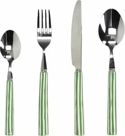 Besteck Dali Grün 16 teilig. 18/0 aus Edelstahl