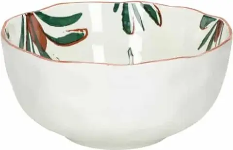 Salatschüssel Mykanos D24 Grün, Weiß, Braun, Grün aus Porzellan