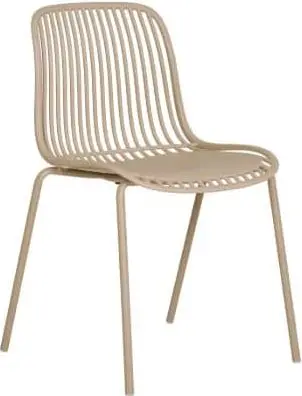 Outdoor Stuhl Brason, Sand aus PP, Stahl, Stahlbeine