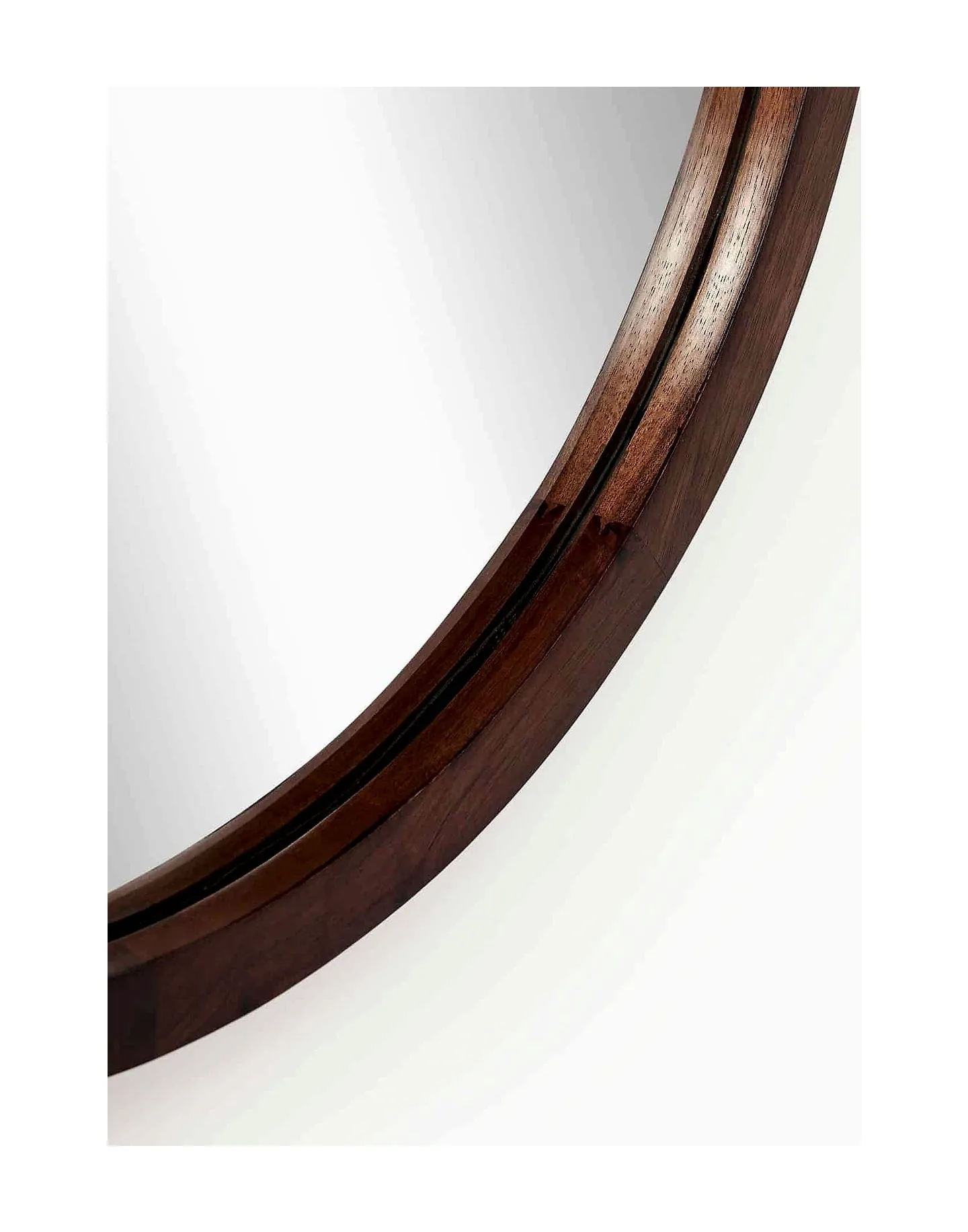 Ovaler Wandspiegel mit Garderobe, H 155 cm, Mangoholz – Ansicht 4