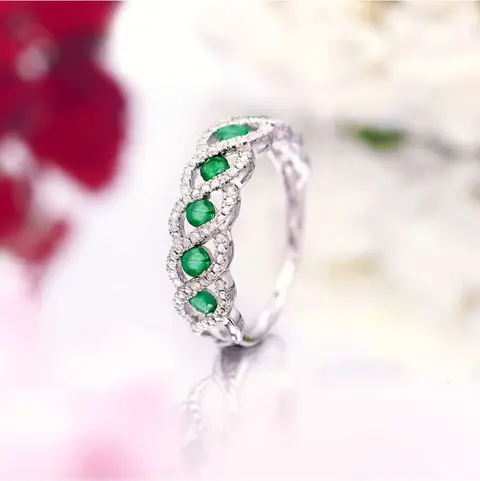 Ring Green Tarlac mit Diamanten, 0.056 Karat – Ansicht 2 – Ansicht 2